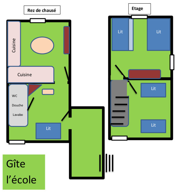 Plan du gîte de l'école