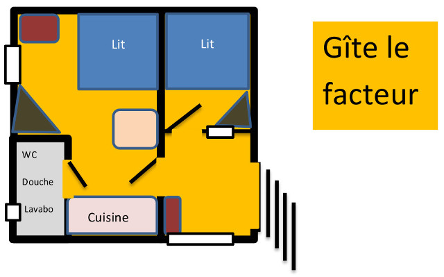 Plan du gîte du facteur